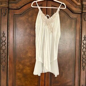 Linea Donatella Ivory Satin & Chiffon Nightdress -Size Large